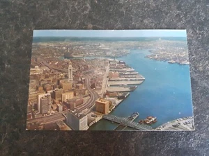 Air View Of Boston Waterfront Boston Massachusetts Unposted Postcard - Imagen 1 de 2