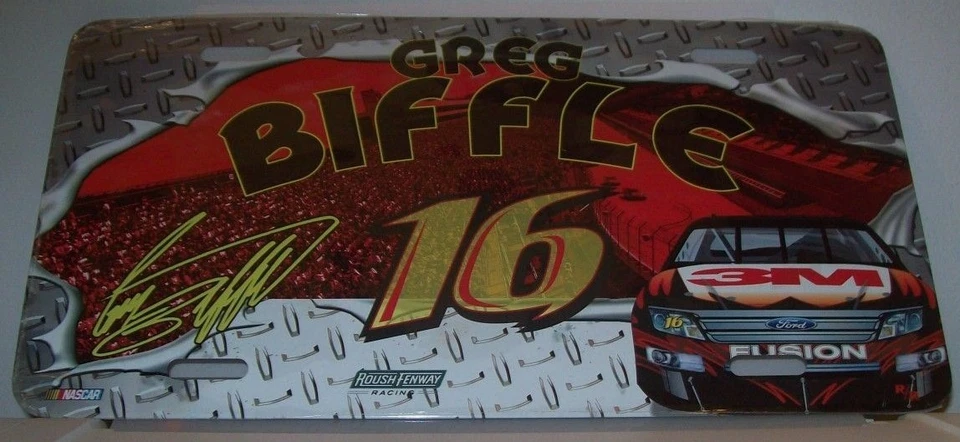 GREG BIFFLE 3M 16 METAL LICENSE PLATE BRAND NEW - Image 1 of 1