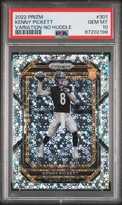 2022 Panini Prizm 301 Kenny Pickett PSA 10 Variation-No Huddle RC Steelers - Picture 1 of 2