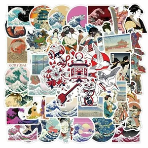 ⭐ 50 Stück Japan Style Ukiyoe Stickerbomb - Aufkleber - Picture 1 of 6