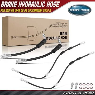4 件前后制动液压软管适用于奥迪 A3 15-19 Q3 S3 大众高尔夫 R — 第 1/4 张图片