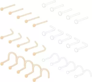 Clear Nose Rings | Plastic Nose Studs - Picture 1 of 4