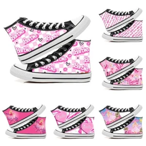 Barbie Unisex Adults Kids Canvas Shoes High Top Sneaker Trainer Casual Shoes - Picture 1 of 8