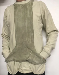 Nueva Sudadera de Cuero Crema de Hueso Slab de Rick Owens WJE1003 de Colección - Imagen 1 de 12