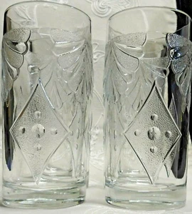 4 MARTHA STEWART Highball Highball Diamond & Fan 6" - Picture 1 of 6
