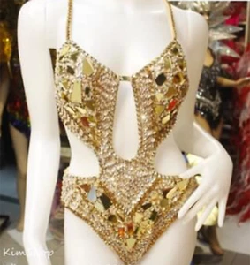 DaNeeNa M1037 Sexy Infinity Star Drag Vegas Stage Crystal Leotard Bodysuit XS-XL - Picture 1 of 5