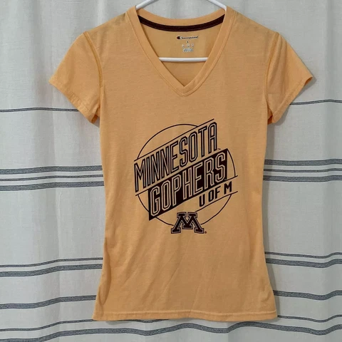 Minnesota Gophers T-Shirt College Womens V-Neck short sleeve Champion Size Small Cover
