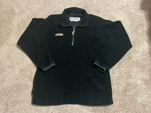 Vintage Columbia Sherpa Fleece Jacket Men’s Medium Green 1/4 Zip Pullover - Picture 1 of 5