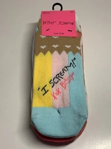 Betsey Johnson 6 Pair Low Cuts Socks Ice Cream Lollipop Sweets - Picture 1 of 4