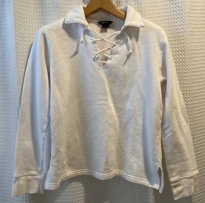 Moda International~Catálogo Victoria’s Secret~Sudadera Pullover con cordones~S~Blanco Foto 1 de 4