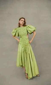 RARE Aje Siren Drawstring Midi Dress Green - Size AU 10 / US 6 - Picture 1 of 13