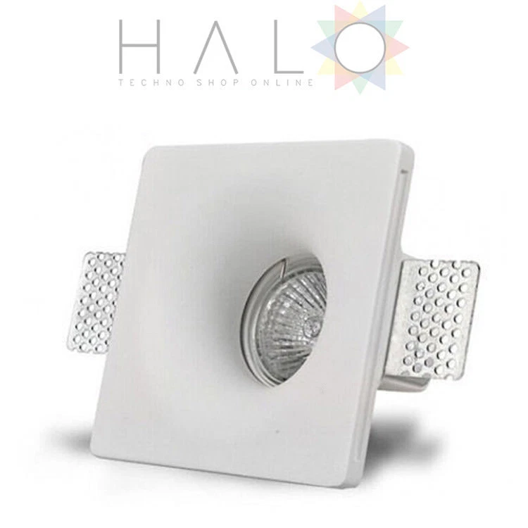 FARETTO IN GESSO AD INCASSO QUADRATO A SCOMPARSA PER LAMPADINE ATTACCO G10 LED - Immagine 1 di 1