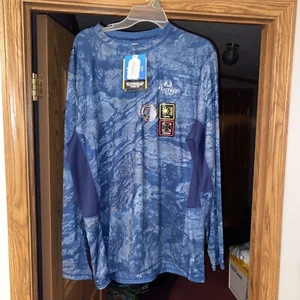 Realtree Aspect Mens Blue Reversible LGSleeve Performance Fishing Shirt SZ  L,XL - Picture 1 of 2