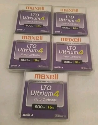 Maxell LTO Ultrium 4 800GB 1.6TB data cartridge - Lot Of 5 - Image 1 of 4