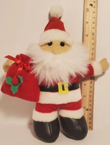 Peachtree Playthings 10" Tall Stuffed Plush Santa Claus with Gift Bag. Christmas - Bild 1 von 7