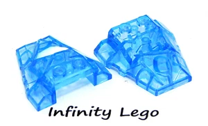 2 LEGO Trans-Medium Blue Roof Rock Tile 4x4 with Jagged Angles (64867) 2 Pieces - Picture 1 of 1