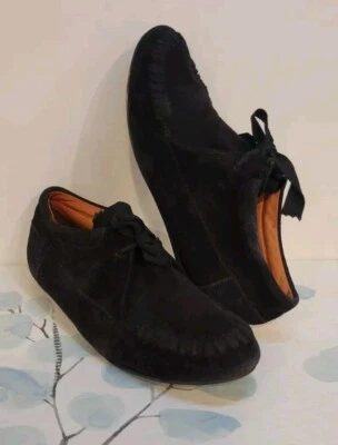 Mocasines Lanvin de gamuza negros con cordones talla 36 EU Foto 1 de 4