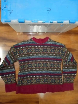 Vintage Pendleton 100% Virgin Wool Sweater Men's XL Crewneck Geometric Aztec USA - Image 1 of 4