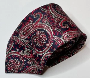 Vintage Wembley Retro Blue Red White Paisley Neck Tie Necktie USA 62” X 3.5” - Picture 1 of 6