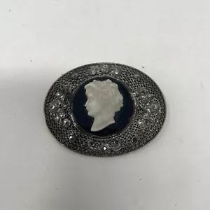 "Antiguo broche camafeo 2"" firmado en la parte posterior" - Imagen 1 de 6