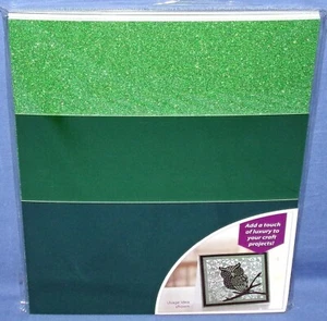 Crafter's Companion Luxury Cardstock Green Pack 30 sheets Glitter Matt Mirror - Picture 1 of 1