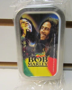 Bob Marley Tin Stash Compact Silver Color - 2 Portraits of Bob Marley - Picture 1 of 1