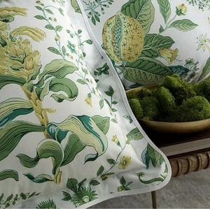 $698 MATOUK SCHUMACHER POMEGRANATE BOTANICAL KING DUVET COVER SCALLOPED GREEN - Picture 1 of 9