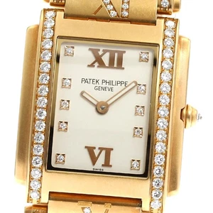 PATEK PHILIPPE twenty 4 4910/40R-011 K18PG diamond bezel QZ Ladies Watch_816581 - Picture 1 of 8