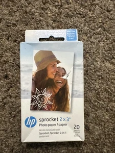 New HP Sprocket Photo Paper for HP Sprocket Photo Printers 20 Sheets - 2x3" - Picture 1 of 3