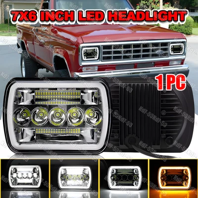 Faros LED rectangulares haz alto/bajo para Ford Ranger 1983-1988 130 W punto 7x6" Foto 1 de 4