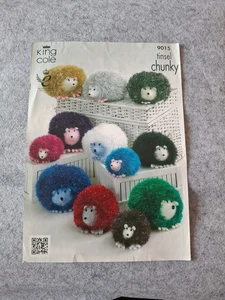 King Cole Tinsel Chunky Hedgehogs Knitting Pattern - Picture 1 of 3