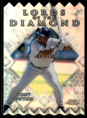 1999 Topps Chrome TONY GWYNN #LD12 Lords of Diamond REFRACTOR SP Die-Cut N1614 - Image 1 of 3