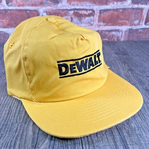 Vintage DeWalt Yellow Embroidered Canvas Hat Zipper Back – Designer Pro 1990s - Picture 1 of 7