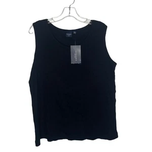 Camiseta sin mangas informal pulóver acanalado negro talla 1X Sonoma para mujer - Imagen 1 de 12