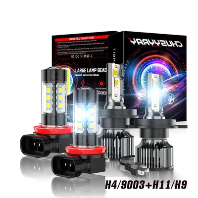 For Suzuki swift 2007-2015 H4 LED Headlight Hi Lo Beam H11 Fog Light Bulb Combo - Image 1 of 4