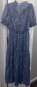 Maxi Vestido Max Studio Azul Estampado Floral Talla 2X Nuevo con Etiquetas - Imagen 1 de 7