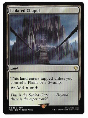 MTG Isolated Chapel Final Fantasy Commander (FIC) Rare Magic Card #0405 Unplayed - Image 1 of 2