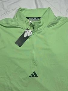 Adidas Training Laufen Langarm Viertel Reißverschluss neu mit Etikett Herren Large grün - Bild 1 von 6