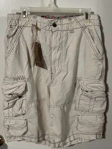 Pantalones Cortos Carga Rojo Camel Beige Envejecido Para Hombre 31 Algodón 6 Bolsillos T33 - Imagen 1 de 5