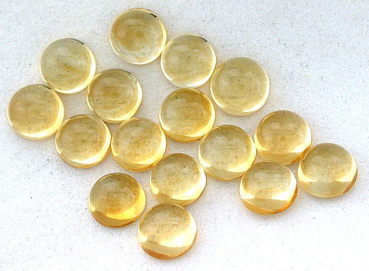 TWO 5mm Round Natural Brazilian Citrine Cab Cabochon Gem Stone Gemstone EBS653 - Image 1 of 1