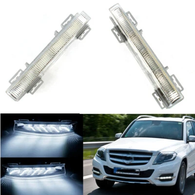 Pair LED Fog Lamp DRL Daytime Driving Light For Mercedes Benz X204 GLK250 GLK350 - Image 1 of 4