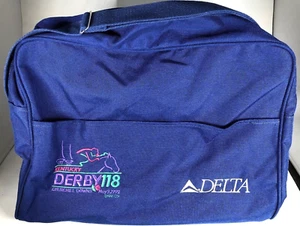 KENTUCKY DERBY 118 BLUE CANVAS BAG CHURCHILL DOWNS DELTA AIRLINES HORSE RACING - Picture 1 of 7