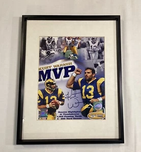 KURT WARNER 1999 FRAMED SIGNED AUTOGRAPH 8X10 PHOTO FRAMED 11X14 TRISTAR COA - Picture 1 of 2