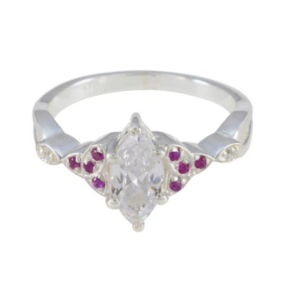 Ruby Cascade 925 Sterling Silber Rubin CZ Wasserfall Ring - Bild 1 von 4