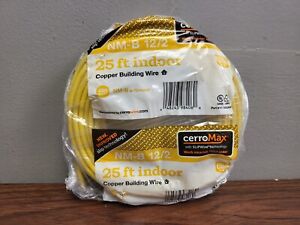 Cerrowire 25 ft. 12/2 Yellow Solid CerroMax SLiPWire CU NM-B W/ Ground Wire New