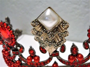 Vintage Faux PEARL & MARCASITE BROOCH - Picture 1 of 4