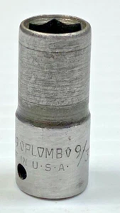 Vintage PLOMB TOOLS 4709 - 9/32" Shallow Socket 1/4” Drive 6 Point USA PLVMB - Picture 1 of 13