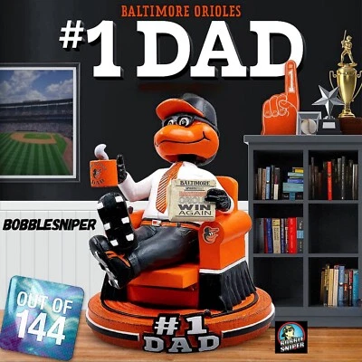 THE ORIOLE BIRD Baltimore Orioles #1 Dad "Father's Day" Mascot MLB Bobblehead - Image 1 of 4