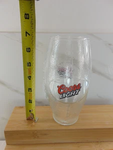 Coors Light 20 oz Football Shaped Beer Drink Glass Textured RARE MINT CONDITION - Picture 1 of 3