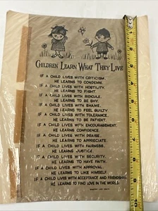 Vintage Ephemera Children Learn What They Live Dorothy Law Holt - Picture 1 of 2